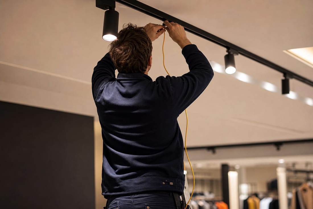Exemple : installation d'éclairage en local commercial