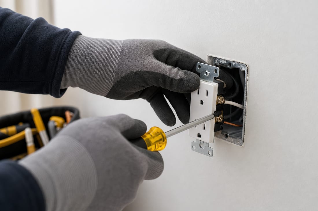 Exemple : pose d'une prise électrique murale